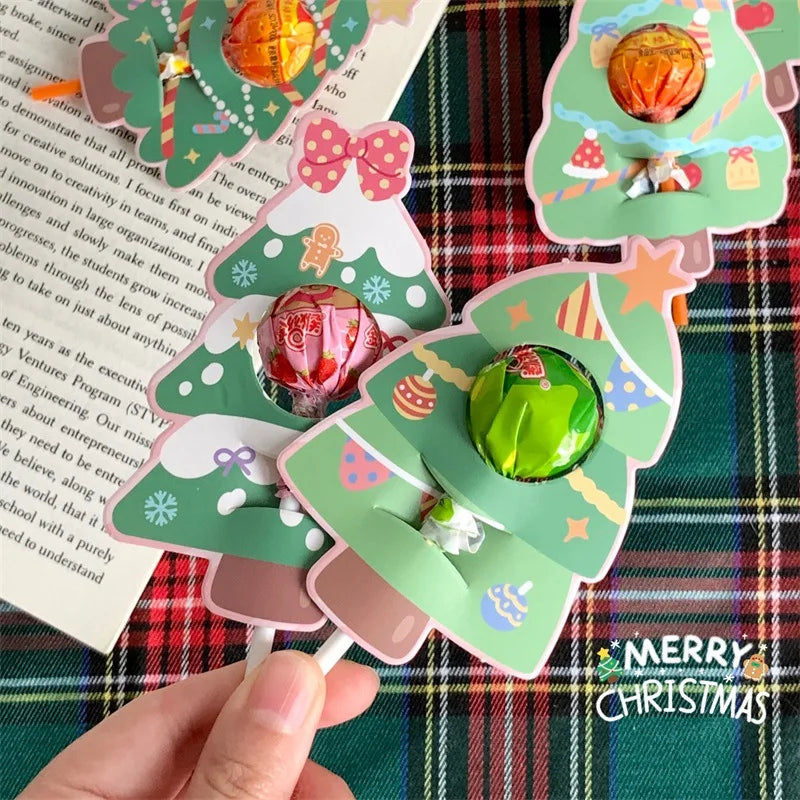 60pcs Christmas Tree Candy Cards Festival Party Decoration Christmas Supplies Candy Decoration Christmas Party Favors