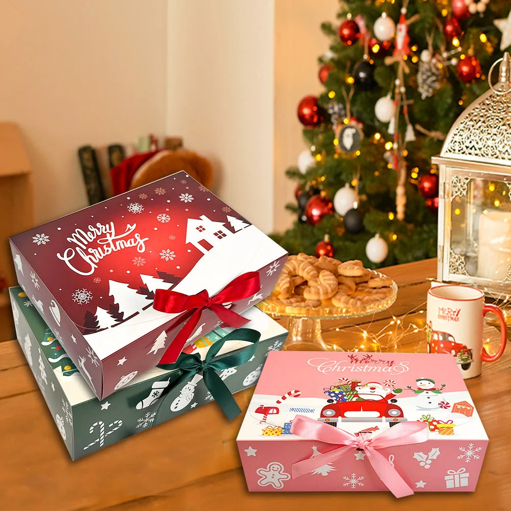 4/12pcs Large Christmas Gift Boxes with Lids - Elegant Party Favor Boxes, for Holiday Decorations, Wedding, Birthday, New Year'S