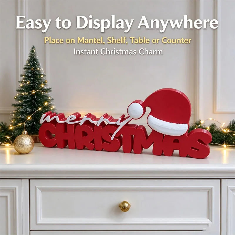 Merry Christmas Decorative Sign 1pc Decorative 3D Letter Board Perfect for Creating a Festive Atmosphere Christmas Decoration