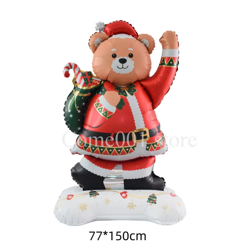 Christmas Balloons Santa Claus Xmas Tree Standing Merry Christmas Party Home Decoration Supplies