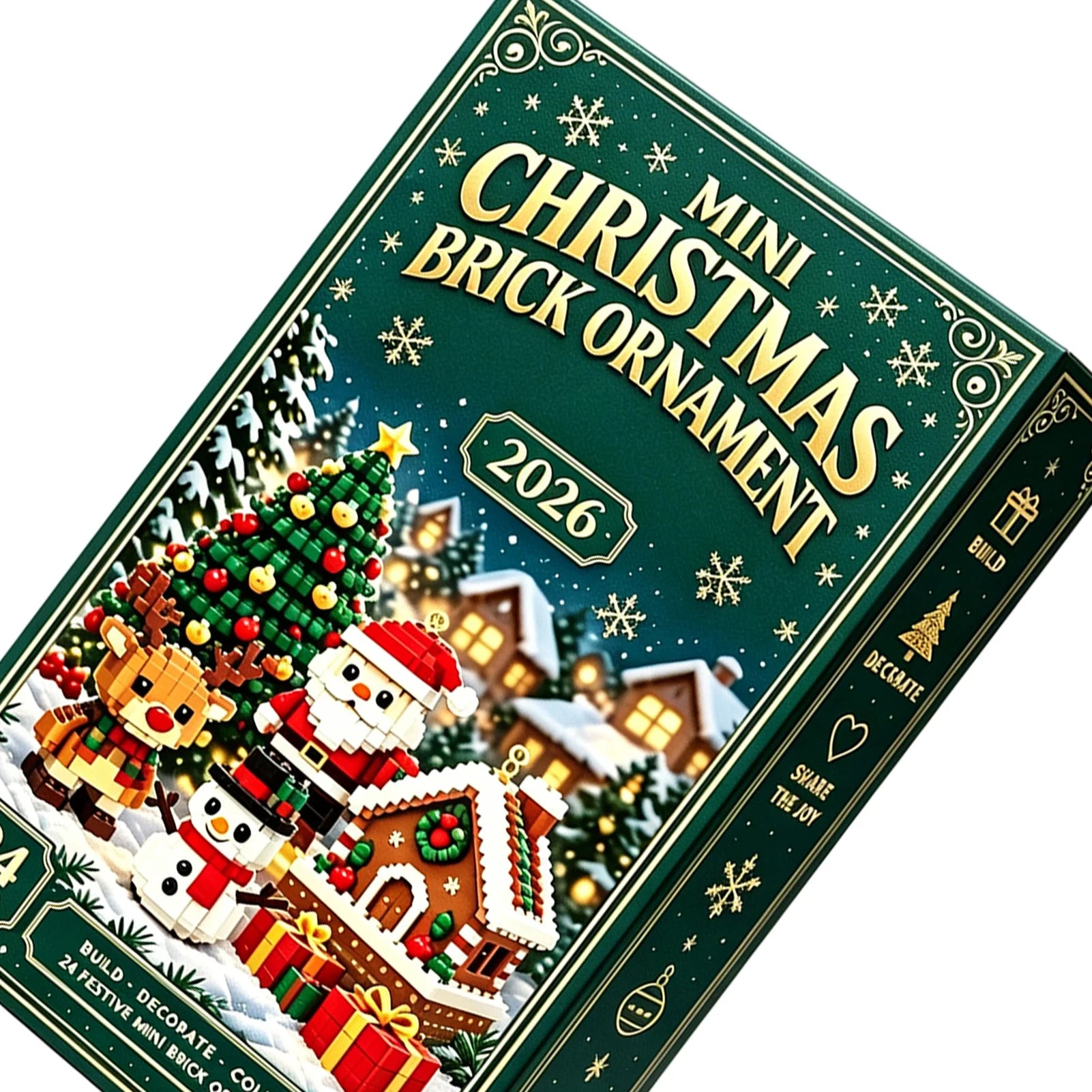 Christmas Advent Calendar 24 Days Mini Brick Ornaments Unique Simulation Building Blocks Countdown Gift Box Xmas Home Decor