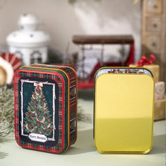 Cute Tinplate Christmas Tin Box Gift New Year Party Supplies Gift Box Festival Ornaments Candy Jar Christmas