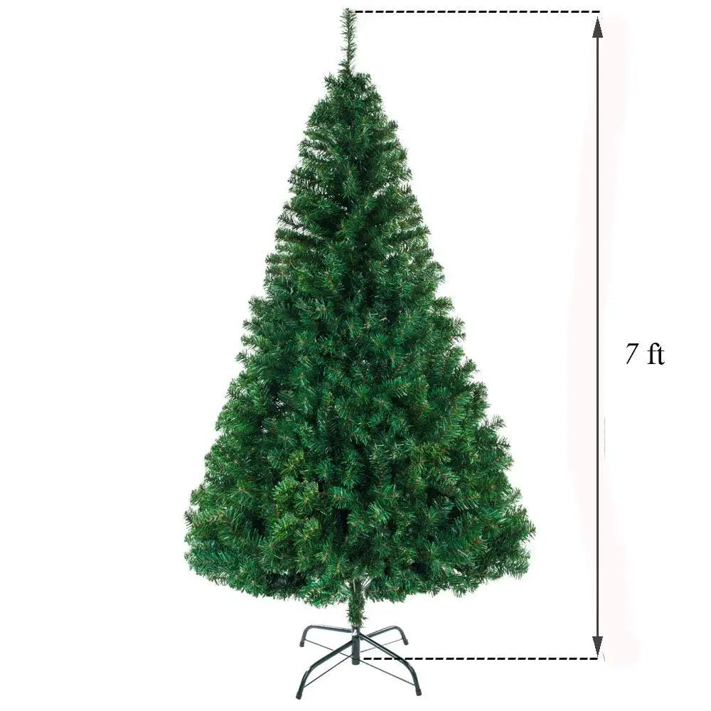 7ft Heavy-Duty Premium Christmas Tree, 1100 Tips, Full and Realistic Artificial Christmas Tree, with Metal Brackets, High-Quality PVC Branches, Easy to Assemble, Suitable for Luxury Home, Office and Commercial Decoration, Chr