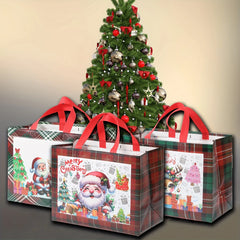 4/8pcs Christmas Gift Bag Santa Non-Woven Bag Christmas Decorations For Home Eco-friendly And Reusable New Year Packaging Bags