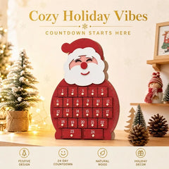 Cross-border wooden Christmas countdown calendar hut 24 drawer advent calendar house blind box storage ornament
