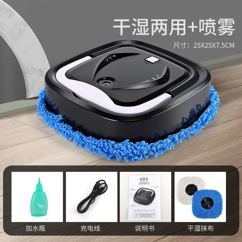 Robot Mopping Machine 3-in-1 Floor Cleaner with Spray Humidifier Dry Wet Use USB Intelligent Home Cleaning Tool