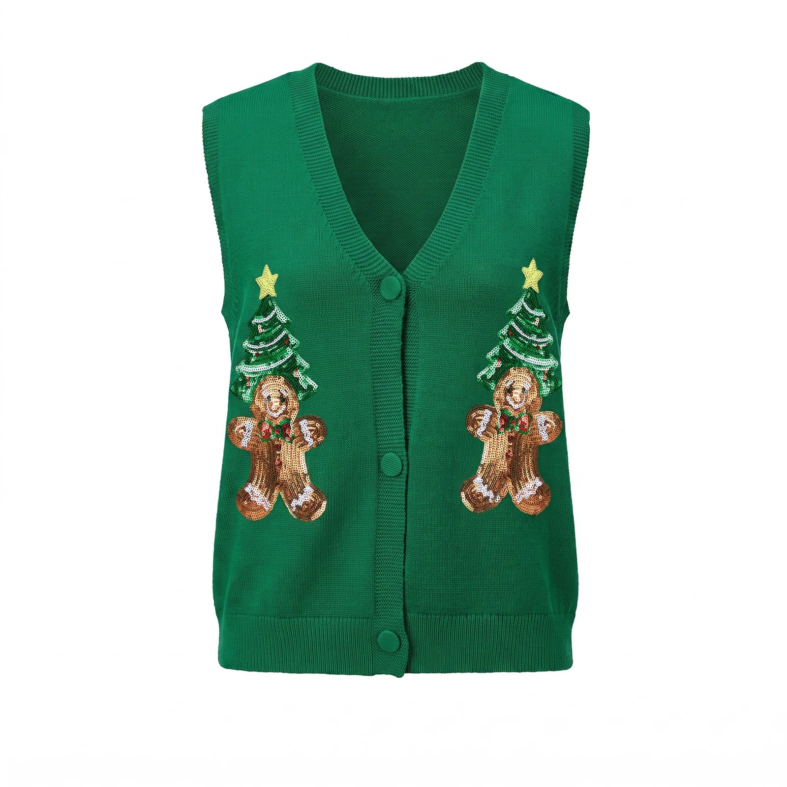 Ugly Christmas Vests for Women Sequin Nutcracker Santa Sweaters Shirt Holiday Sparkly Graphic Crewneck Pullover Top Black