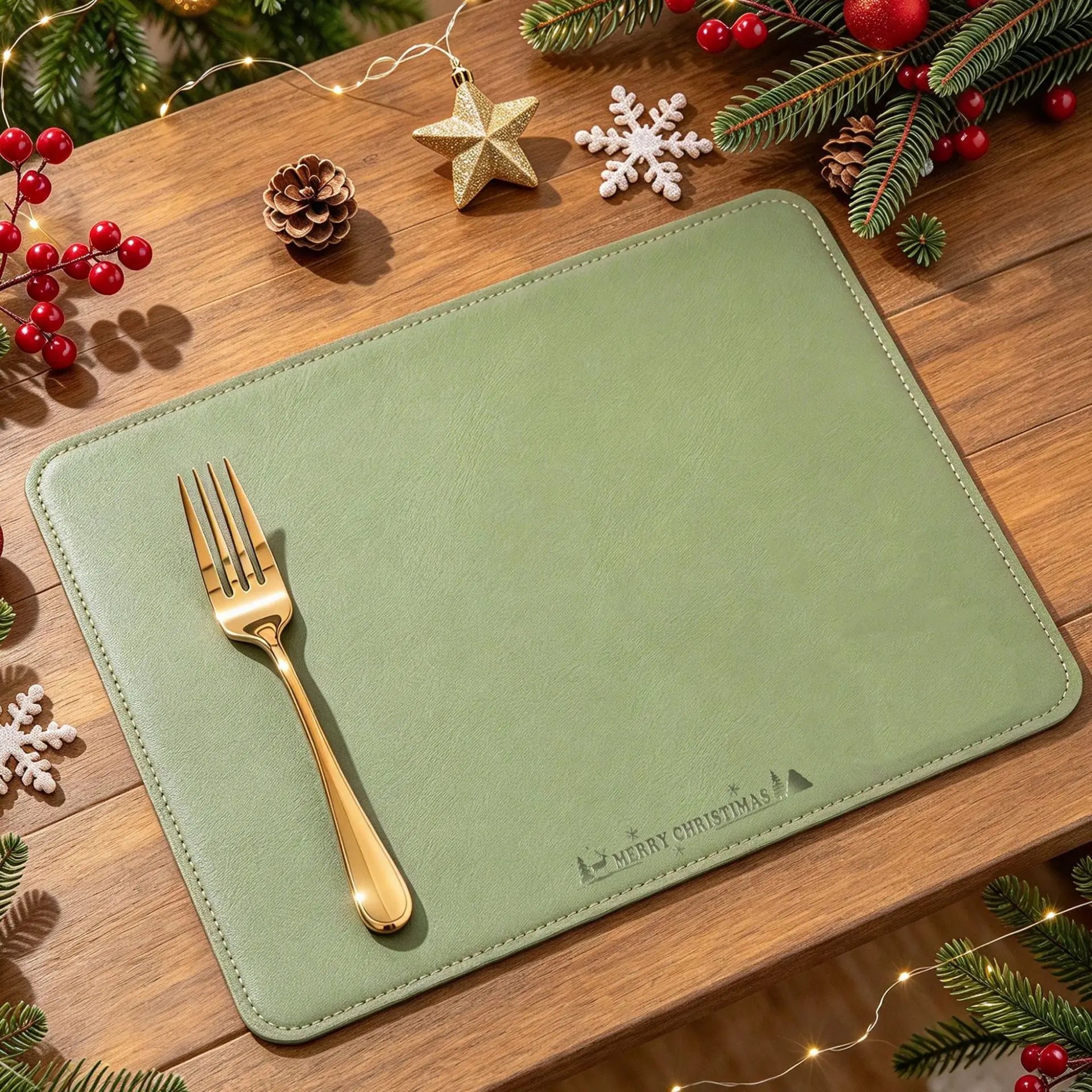 Christmas Decorations Christmas Placemats, Heat Insulation Table Mats, Bowl Pads, Atmosphere Western Table Mats