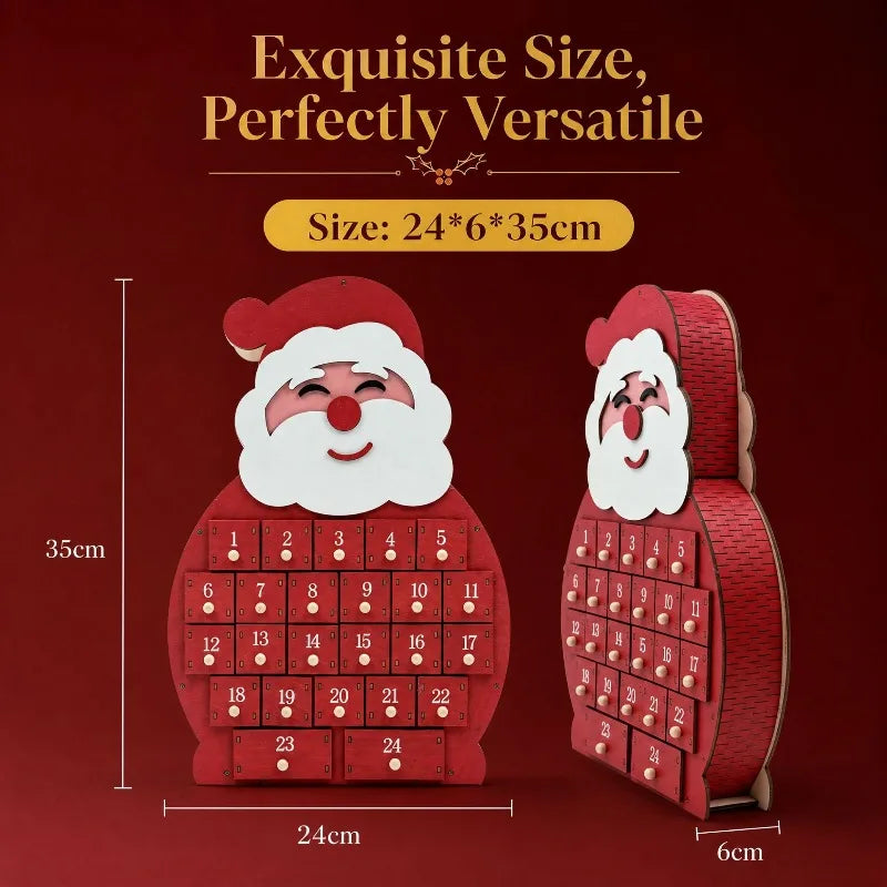 Cross-border wooden Christmas countdown calendar hut 24 drawer advent calendar house blind box storage ornament