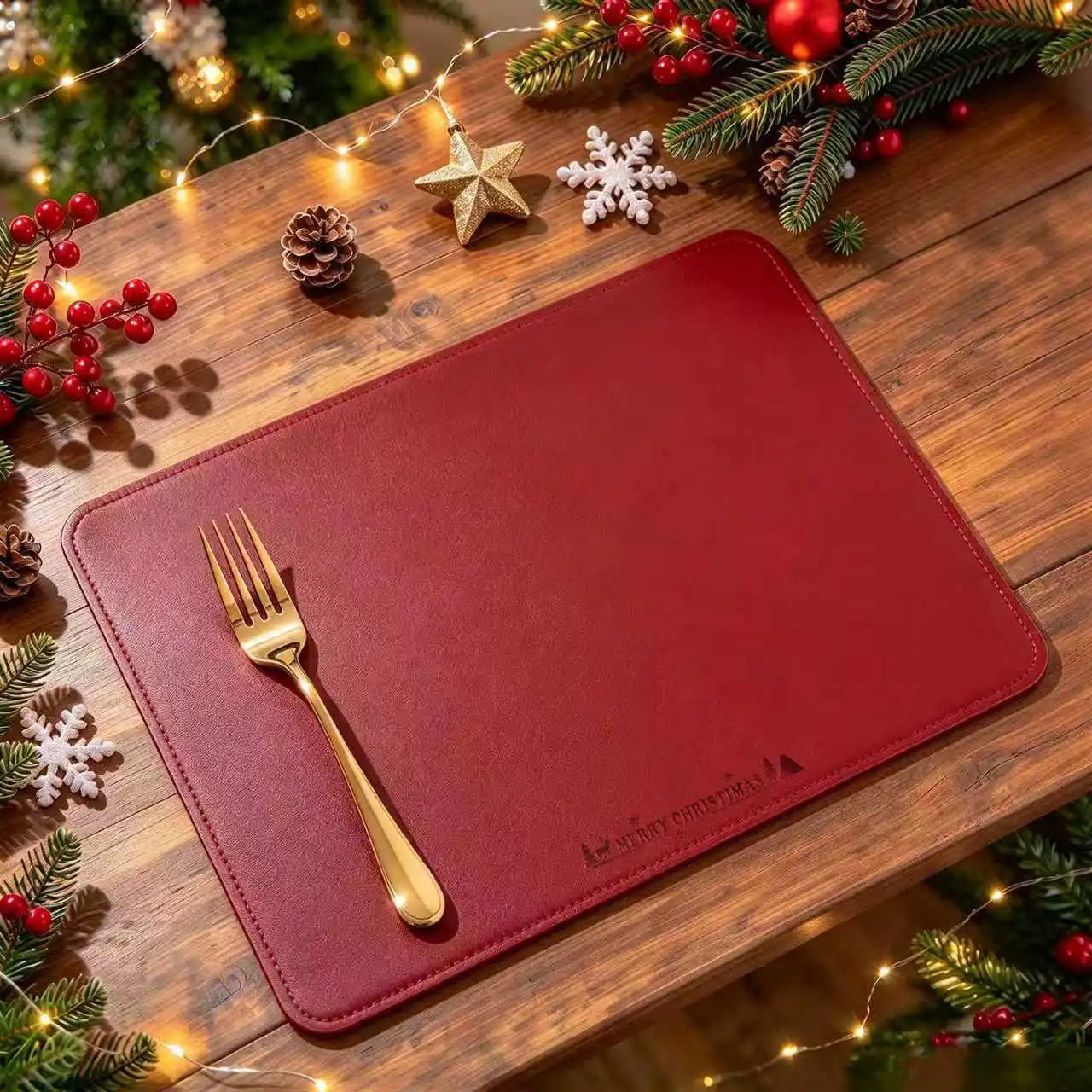 Christmas Decorations Christmas Placemats, Heat Insulation Table Mats, Bowl Pads, Atmosphere Western Table Mats