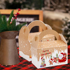 24pcs Christmas Candy Box, Mini Biscuit Box Kraft Paper Gift Bag, Party Gift Decoration, Christmas Tree Decoration，Gift Boxes
