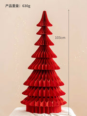 2026 New Origami Christmas Tree Set with Snowman Home Desktop Decor for Festive Scene Mini Christmas Tree Christmas Decor for Ho