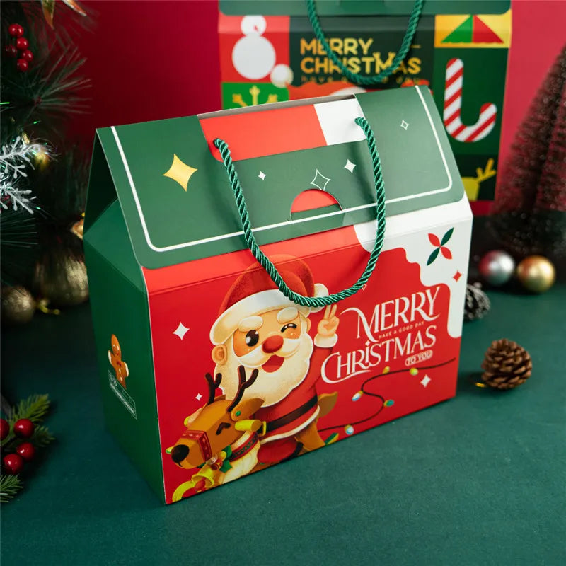LBSISI Life-Merry Christmas Candy Boxes Handmade Pastry Cookie Nougat Packaging Event Party Decoration Kids Favor 12Pcs