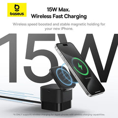 Baseus 3 in 1 25W Magnetic Wireless Charger Stand 15W Fast Wireless Charging Desktop Dock Station For iPhone16 15 14 13 Airpod