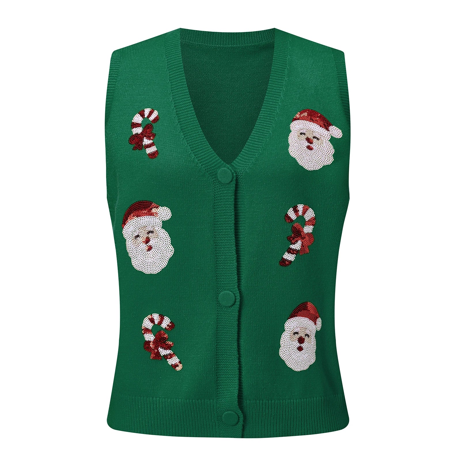 Ugly Christmas Vests for Women Sequin Nutcracker Santa Sweaters Shirt Holiday Sparkly Graphic Crewneck Pullover Top Black