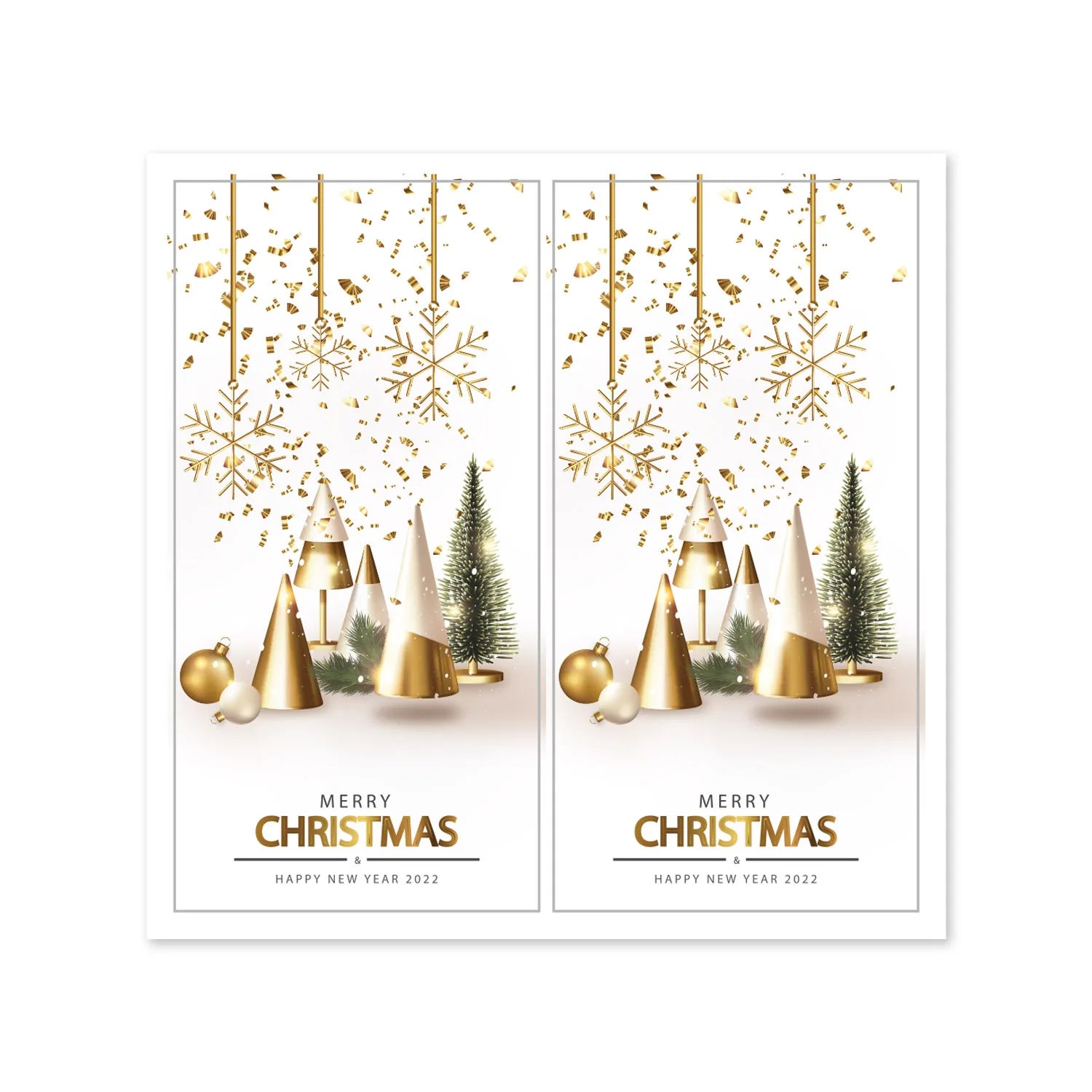 10-50Pcs New Merry Christmas Stickers 5x10cm Rectangle Red Christmas Gift Box Decor Seal Sticker Cute Santa Stickers Stationery