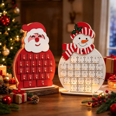 Cross-border wooden Christmas countdown calendar hut 24 drawer advent calendar house blind box storage ornament