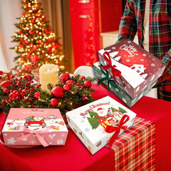 4/12pcs Large Christmas Gift Boxes with Lids - Elegant Party Favor Boxes, for Holiday Decorations, Wedding, Birthday, New Year'S