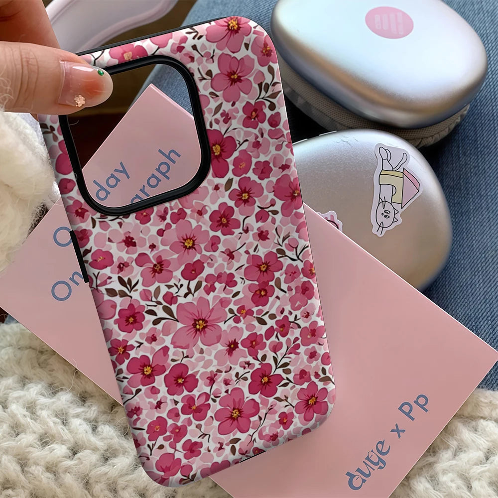 Blush Cherry Blossom IPhone17 Must-Haves Phone Case for IPhone 17 16 15 14 13 12 Pro Max Plus Double-layer Back Cover