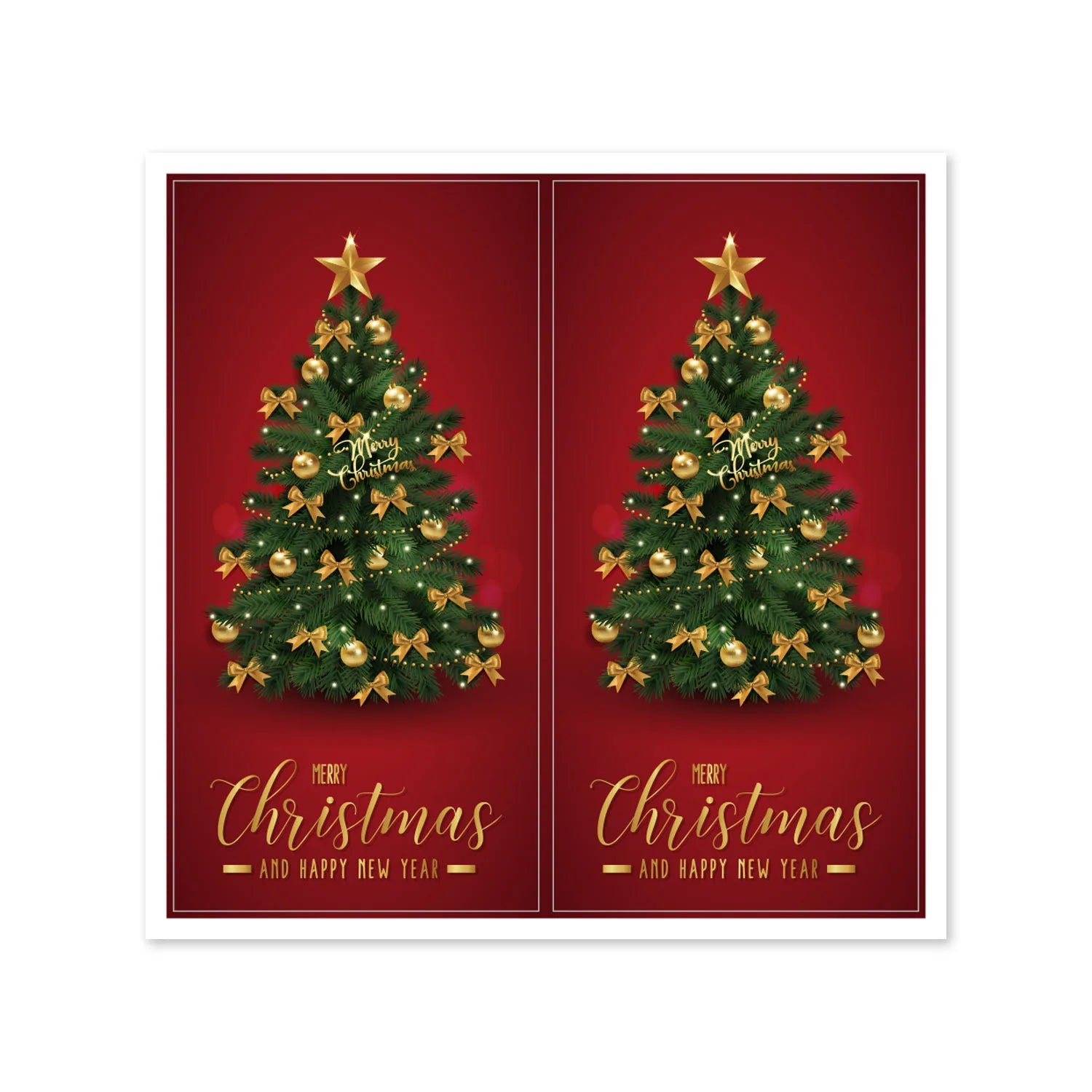 10-50Pcs New Merry Christmas Stickers 5x10cm Rectangle Red Christmas Gift Box Decor Seal Sticker Cute Santa Stickers Stationery