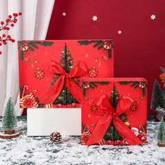 22×22×10cm Double Open Foldable Christmas Gift Box,4 Styles Empty Box for Xmas Candy Present Packaging Holiday Gift Decor