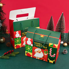 LBSISI Life-Merry Christmas Candy Boxes Handmade Pastry Cookie Nougat Packaging Event Party Decoration Kids Favor 12Pcs
