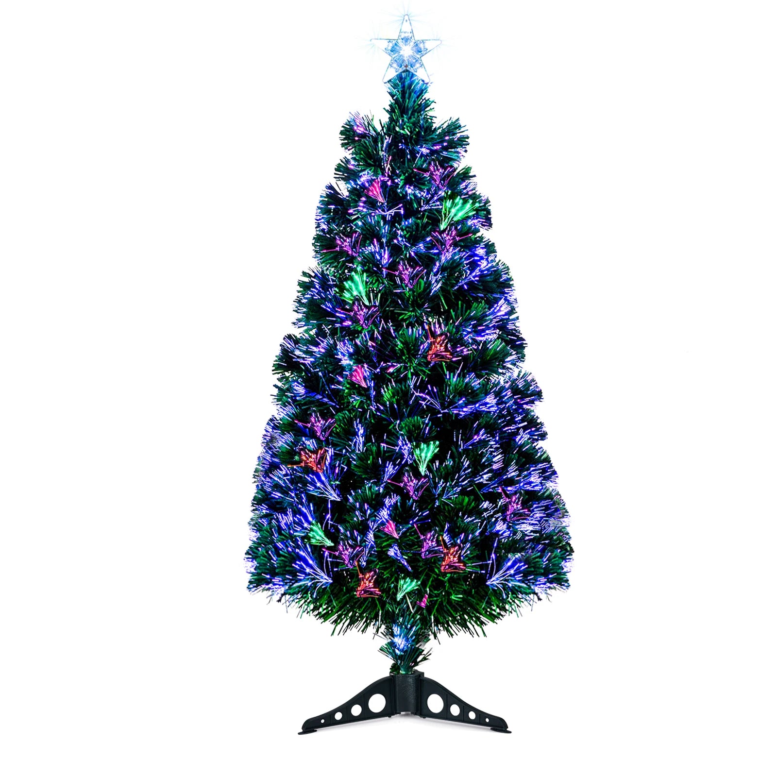 A 3-Foot Christmas Tree with 85 Branches, PVC, Star Shaped Top Cover, Plastic Base, 90cm, Suitable for Home, Office, Party, Holiday Decoration - Durable, Easy to Assemble, White