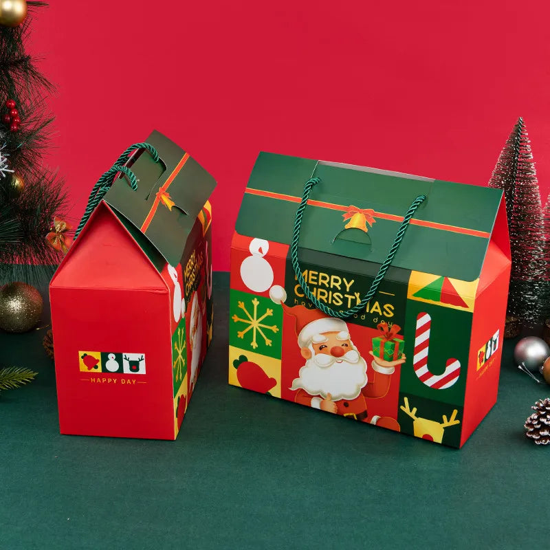LBSISI Life-Merry Christmas Candy Boxes Handmade Pastry Cookie Nougat Packaging Event Party Decoration Kids Favor 12Pcs