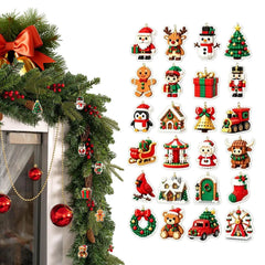 Christmas Advent Calendar 24 Days 2D Acrylic Santa Claus Ornaments Snowman Countdown Gift Box Xmas Home Decor