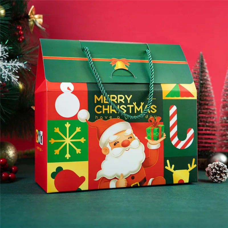 LBSISI Life-Merry Christmas Candy Boxes Handmade Pastry Cookie Nougat Packaging Event Party Decoration Kids Favor 12Pcs