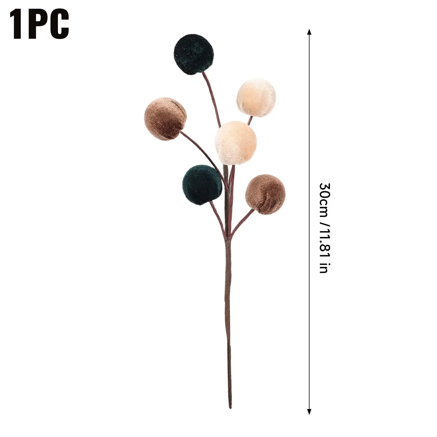 Christmas Tree Foam Ball Ornaments Velvet Foam Ball Xmas Tree Branches Bouquet Hanging Decoration Home New Year Party Decoration