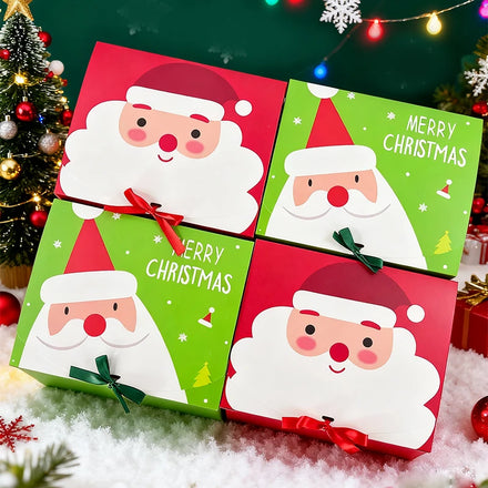 Large Christmas Gift Box Santa Claus Candy Cookie Snack Cake Packaging Box Christmas Decorations For Home 2026 New Year Party