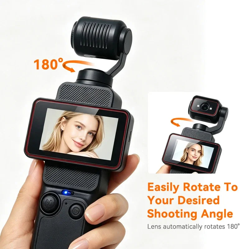Lenovo 4K Handheld Gimbal Camera With Wi-Fi Transfer Image Stabilization HD Rotating Screen for Travel Outdoor Vlogging