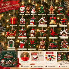 Christmas Advent Calendar 24 Days Mini Brick Ornaments DIY Building Blocks Countdown Gift Box Xmas Home Decor