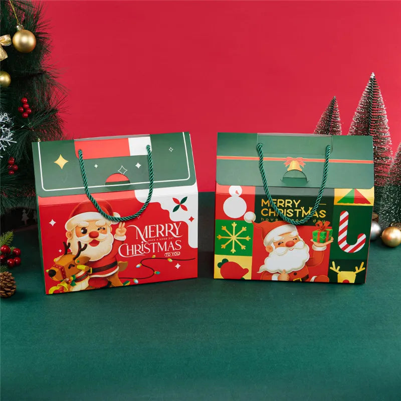 LBSISI Life-Merry Christmas Candy Boxes Handmade Pastry Cookie Nougat Packaging Event Party Decoration Kids Favor 12Pcs