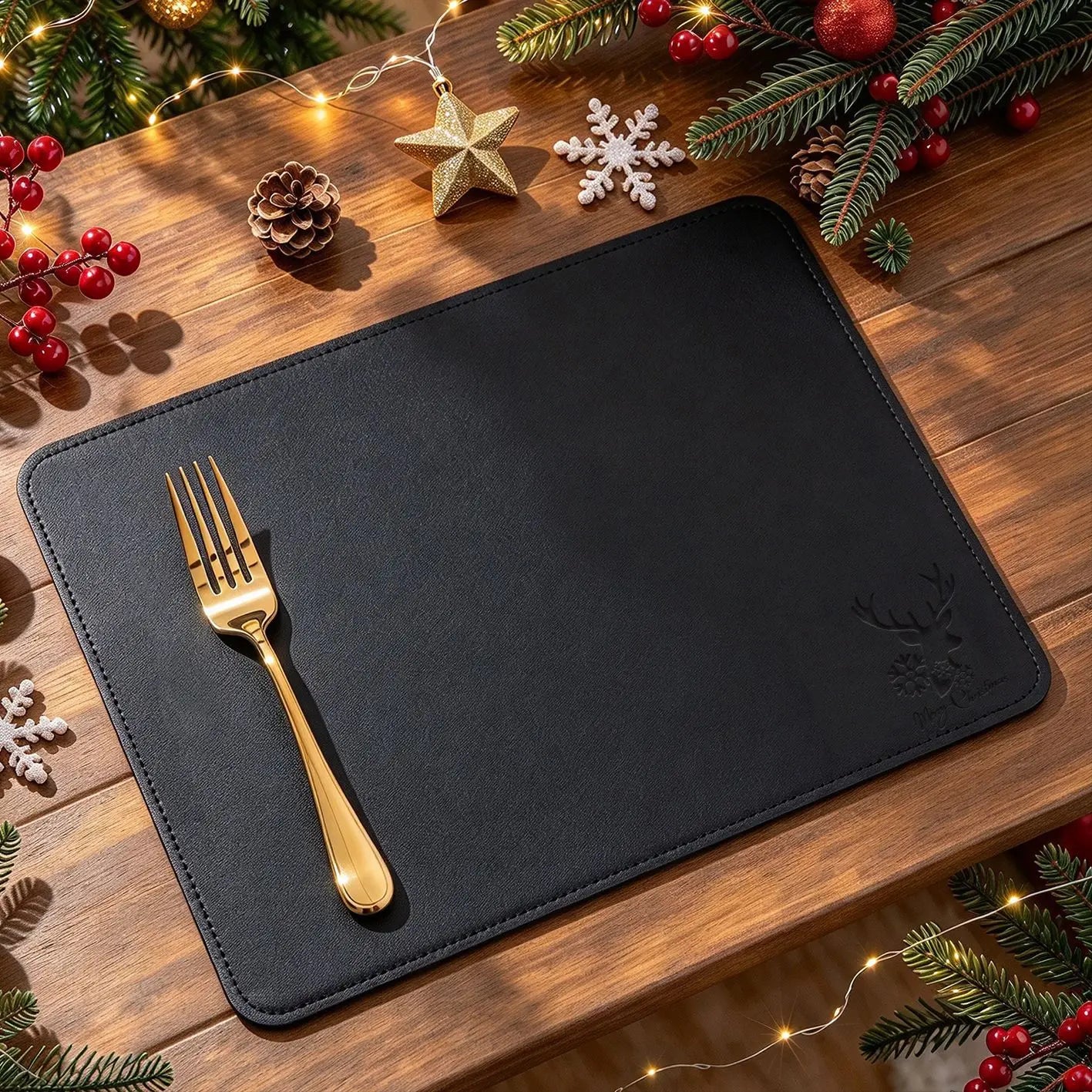 Christmas Decorations Christmas Placemats, Heat Insulation Table Mats, Bowl Pads, Atmosphere Western Table Mats
