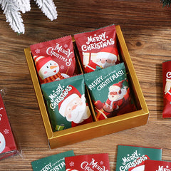 100Pcs 7*10Cm Christmas Hot Seal Bags For Handmade Candy Nougat Biscuit Packaging Christmas New Year Party Decoration