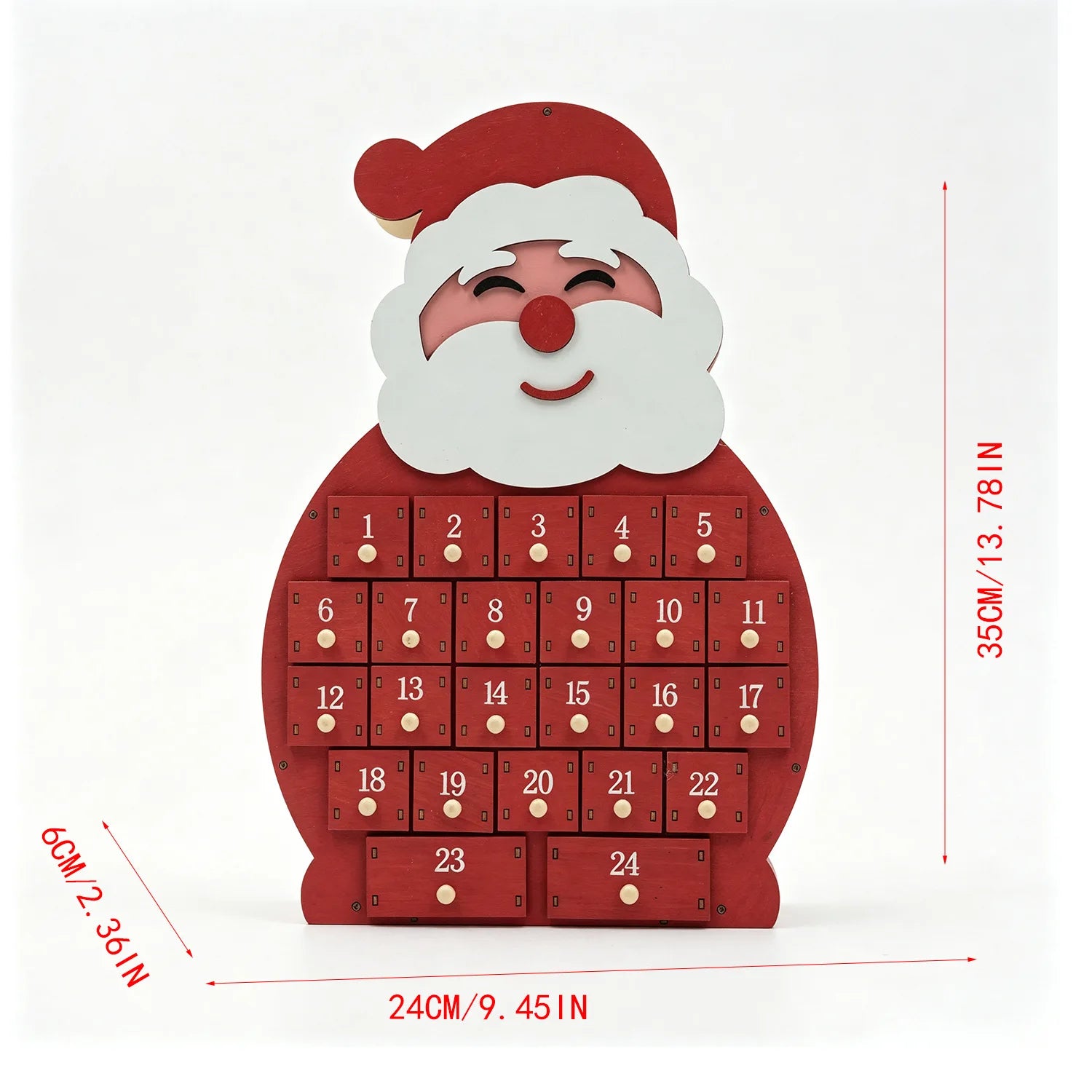 Cross-border wooden Christmas countdown calendar hut 24 drawer advent calendar house blind box storage ornament