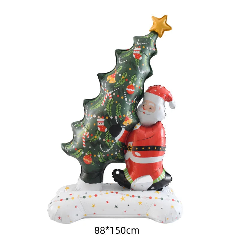 Christmas Balloons Santa Claus Xmas Tree Standing Merry Christmas Party Home Decoration Supplies