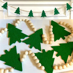 Christmas tree banner garland  Merry Xmas rustic Farmhouse home Fireplace Mantle Wall patio Front Door Porch decoration sign
