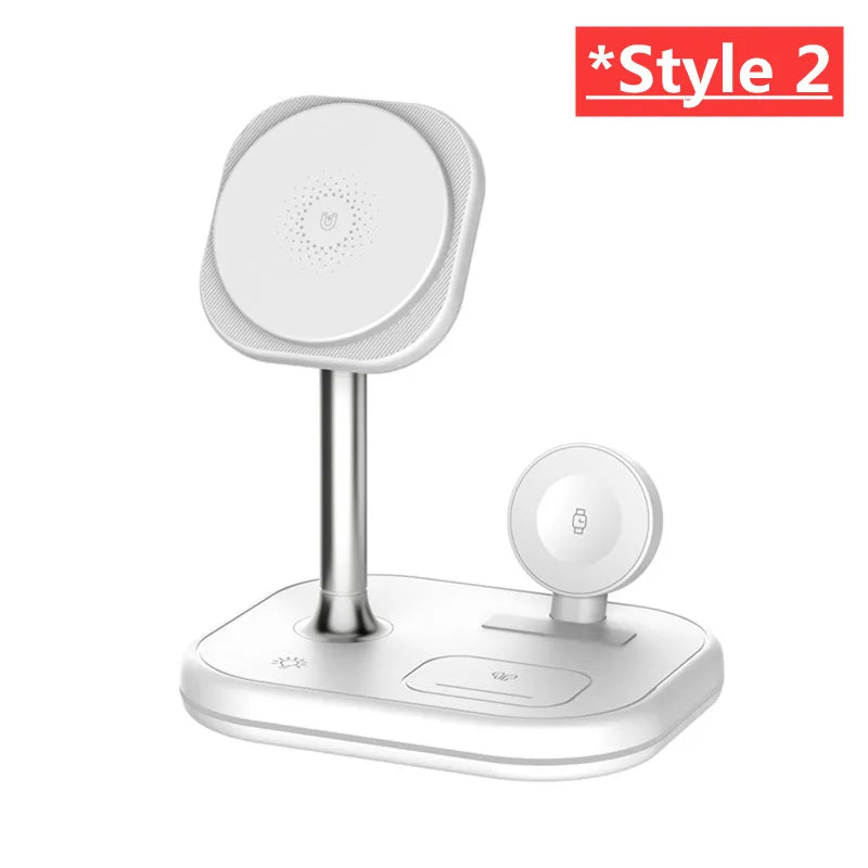 3 In 1 Magnetic Wireless Charger Stand For Magsafe iPhone 16 15 14 13 Pro Max Apple Watch 9 8 AirPods Pro Fast Charging Station