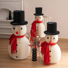 2026 New Origami Christmas Tree Set with Snowman Home Desktop Decor for Festive Scene Mini Christmas Tree Christmas Decor for Ho