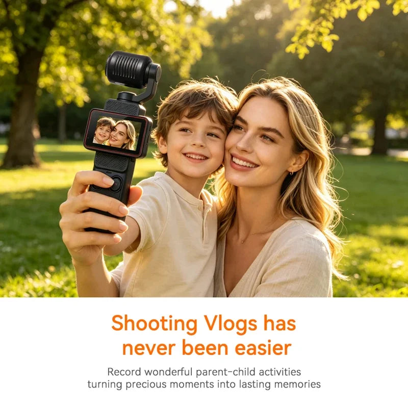 Lenovo 4K Handheld Gimbal Camera With Wi-Fi Transfer Image Stabilization HD Rotating Screen for Travel Outdoor Vlogging
