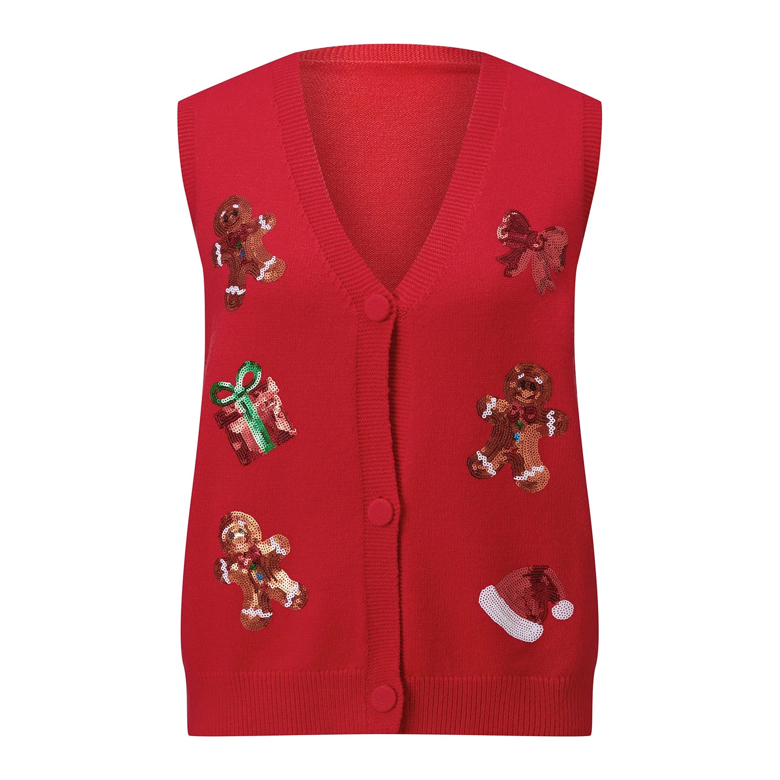 Ugly Christmas Vests for Women Sequin Nutcracker Santa Sweaters Shirt Holiday Sparkly Graphic Crewneck Pullover Top Black
