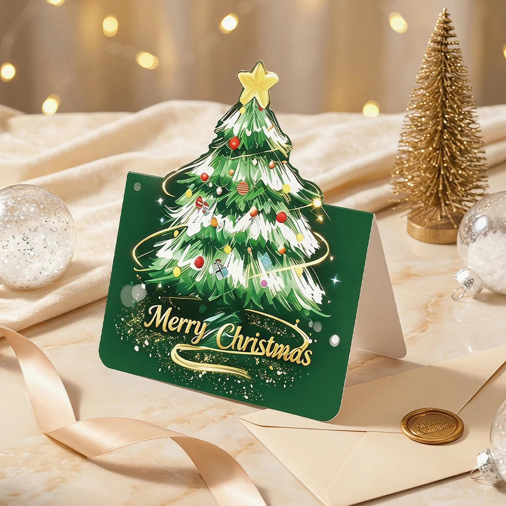 12 Pack 3D Pop Up Christmas Greeting Cards, Merry Christmas Cards Handmade Cards with Envelopes Xmas Gift Cards for Christmas