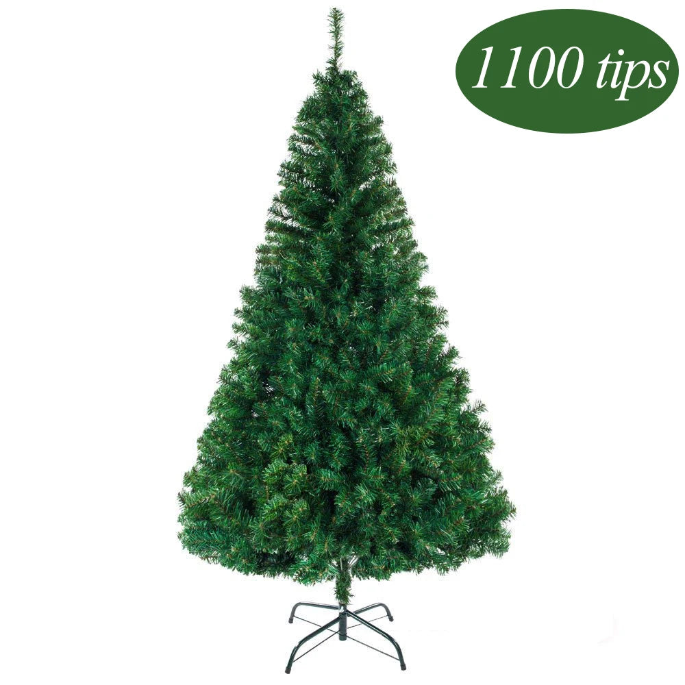7ft Heavy-Duty Premium Christmas Tree, 1100 Tips, Full and Realistic Artificial Christmas Tree, with Metal Brackets, High-Quality PVC Branches, Easy to Assemble, Suitable for Luxury Home, Office and Commercial Decoration, Chr