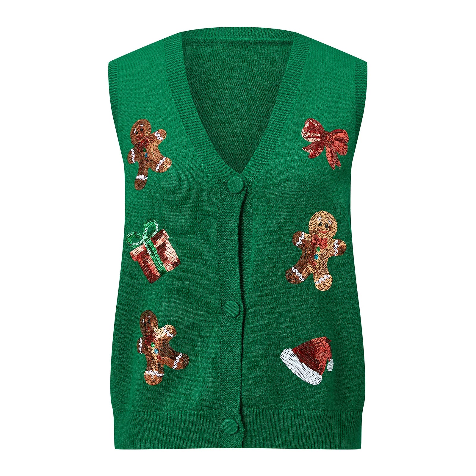 Ugly Christmas Vests for Women Sequin Nutcracker Santa Sweaters Shirt Holiday Sparkly Graphic Crewneck Pullover Top Black