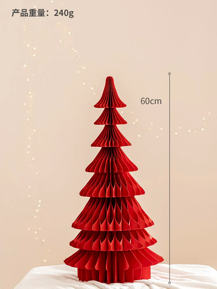2026 New Origami Christmas Tree Set with Snowman Home Desktop Decor for Festive Scene Mini Christmas Tree Christmas Decor for Ho