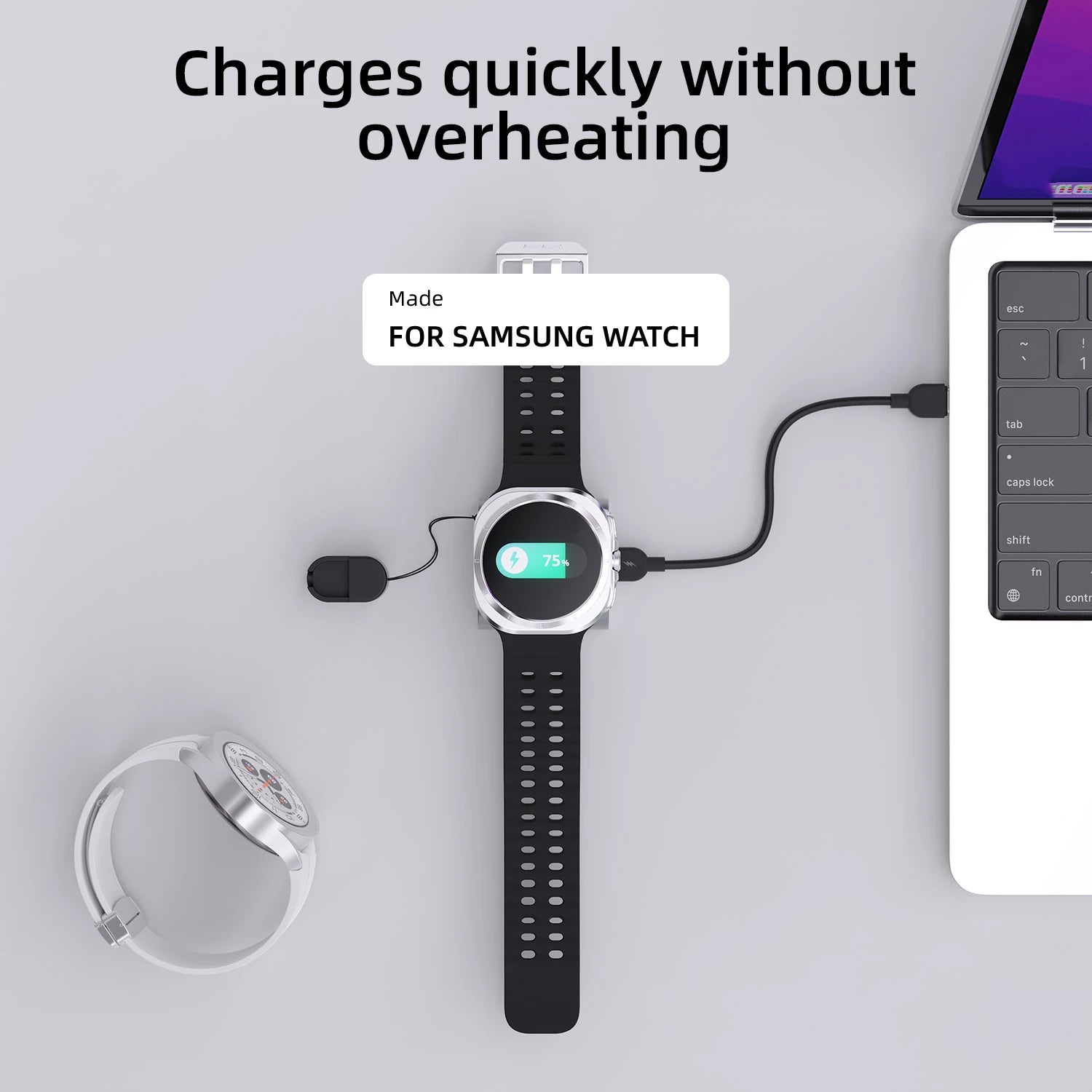 Bonola Magnetic Watch Wireless Charger Portable USB C Cable Fast Charging Dock Station For Samsung Galaxy Watch Ultra/7/6/5/4