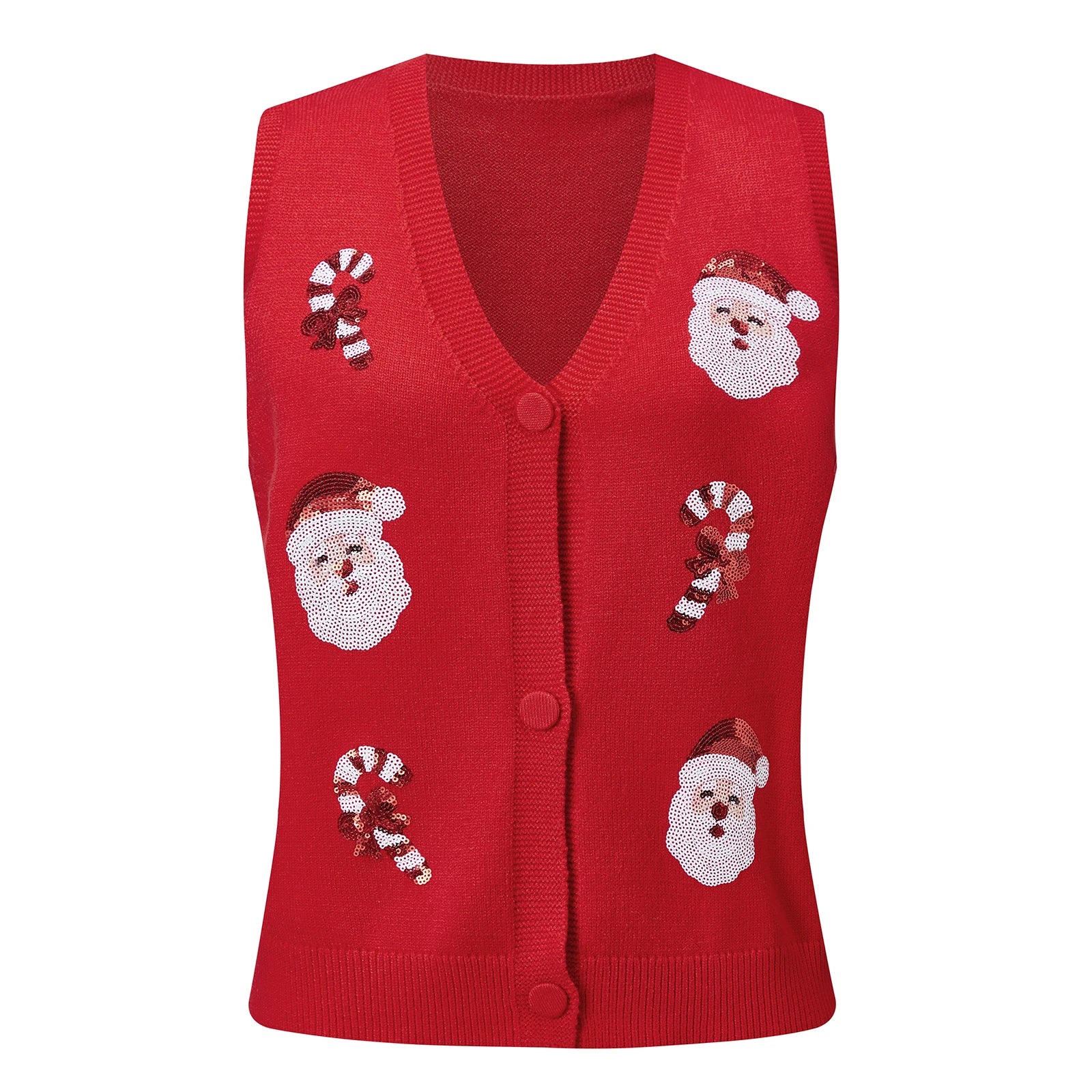 Ugly Christmas Vests for Women Sequin Nutcracker Santa Sweaters Shirt Holiday Sparkly Graphic Crewneck Pullover Top Black